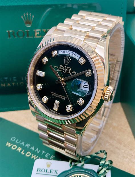 rolex day date green diamond|rolex day date diamant 36mm.